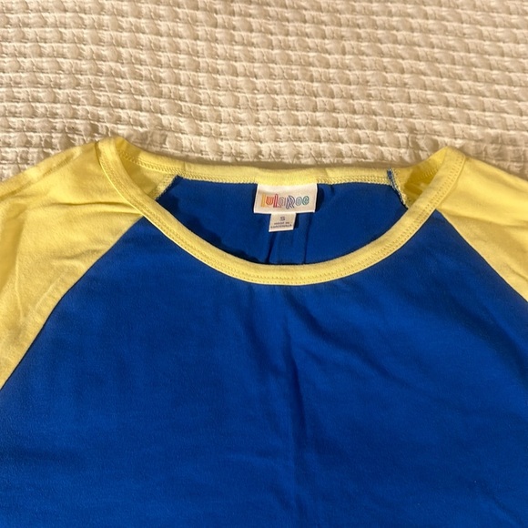 LuLaRoe Women’s Julia Cotton Blend Dress/Size: Small/Color: Blue-Yellow (NWT) - Picture 4 of 10